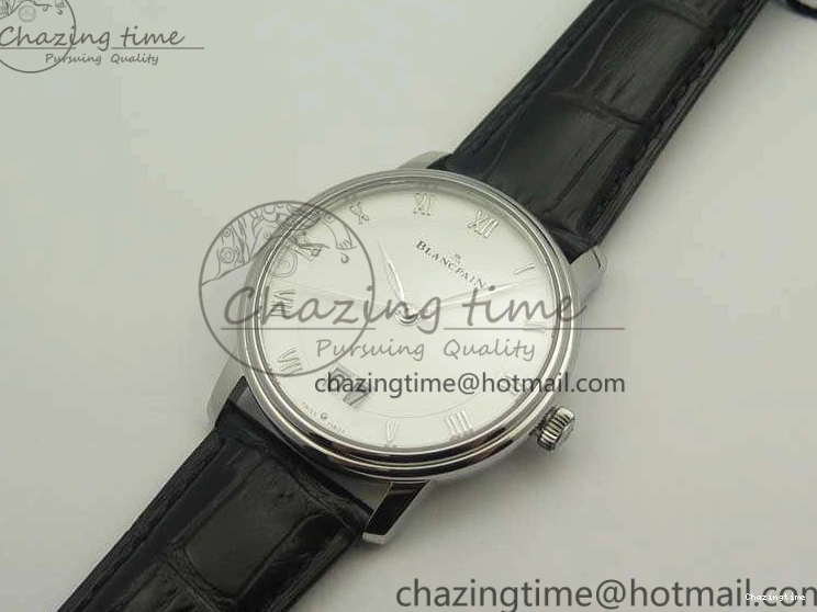 1228 SportInspired Villeret 6669 SS HG 1:1 Best Edition White Dial On Leather Strap V 8099
